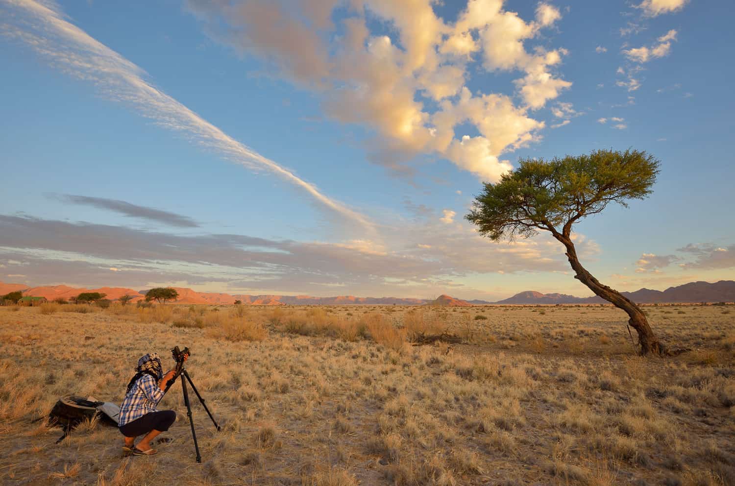 photographer taking photos of the namiban landscape