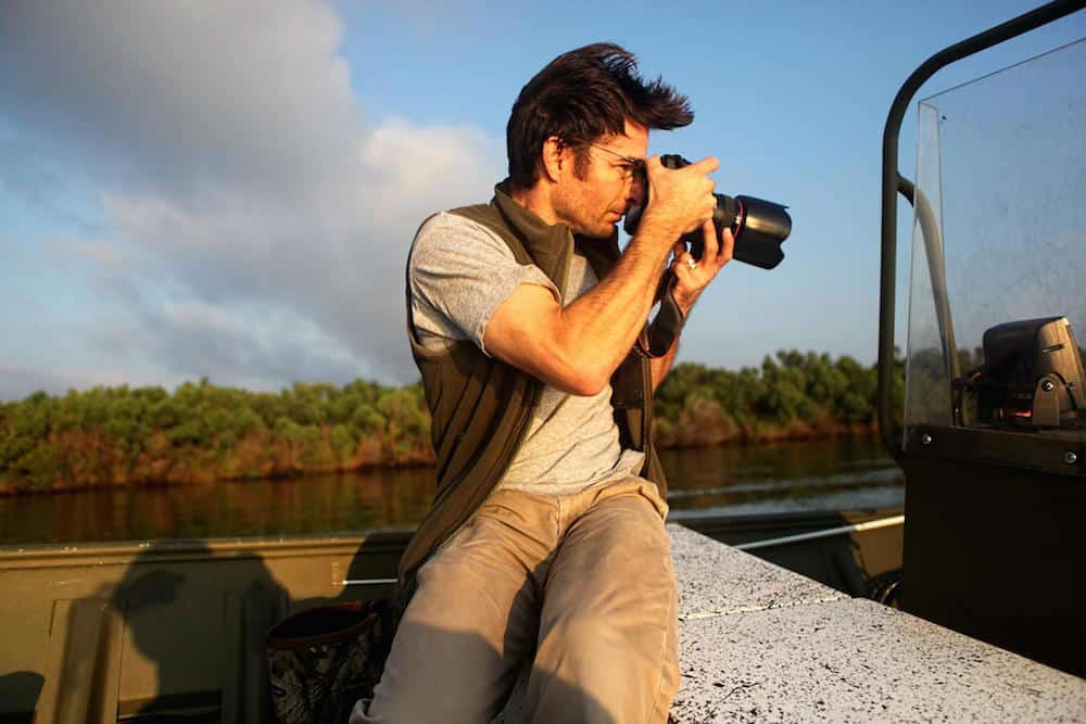 photographer on a boat