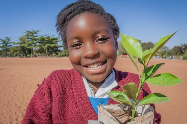 girl with a plant