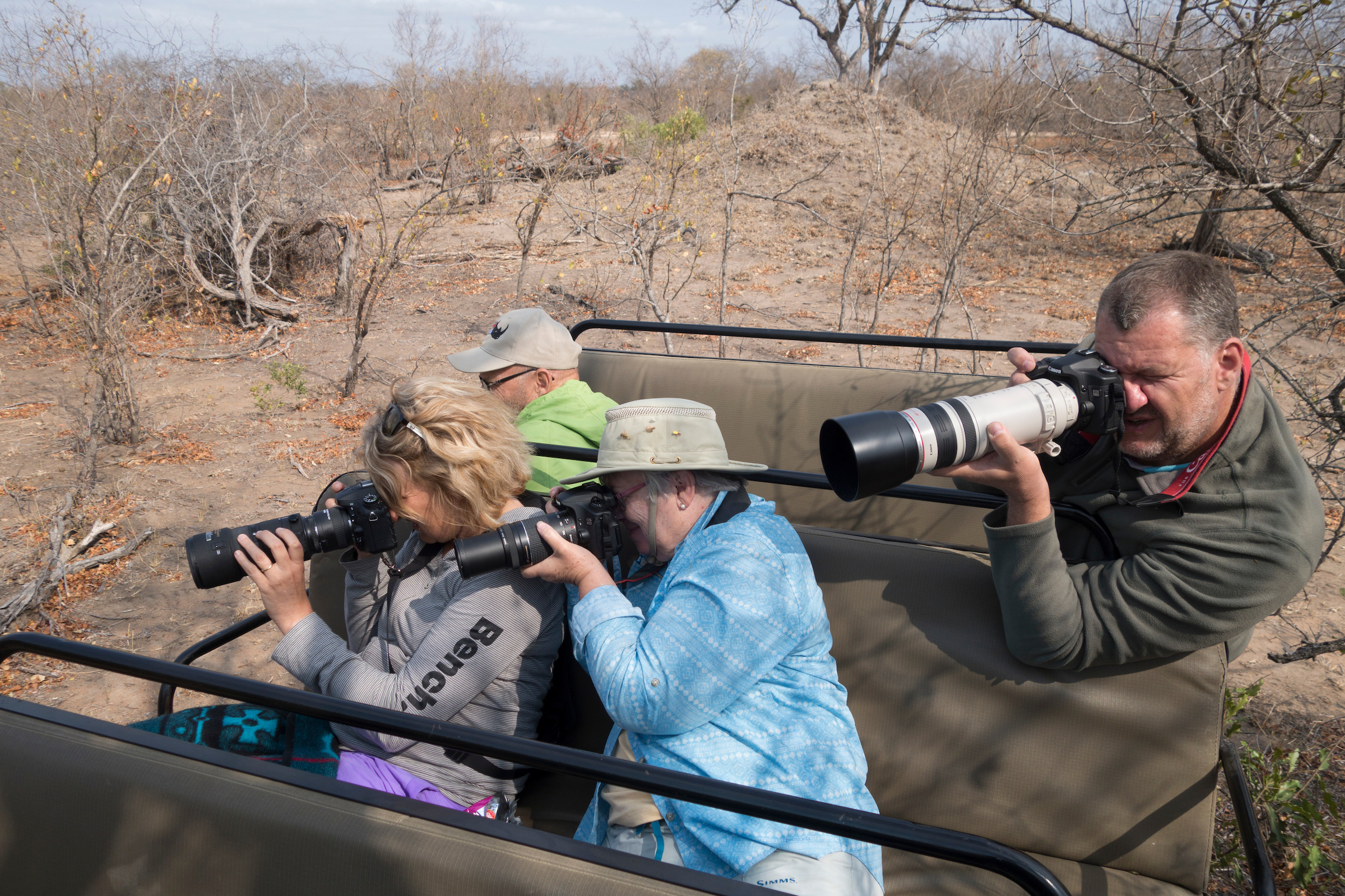 Photographers on a wildlife photo tour taking photos
