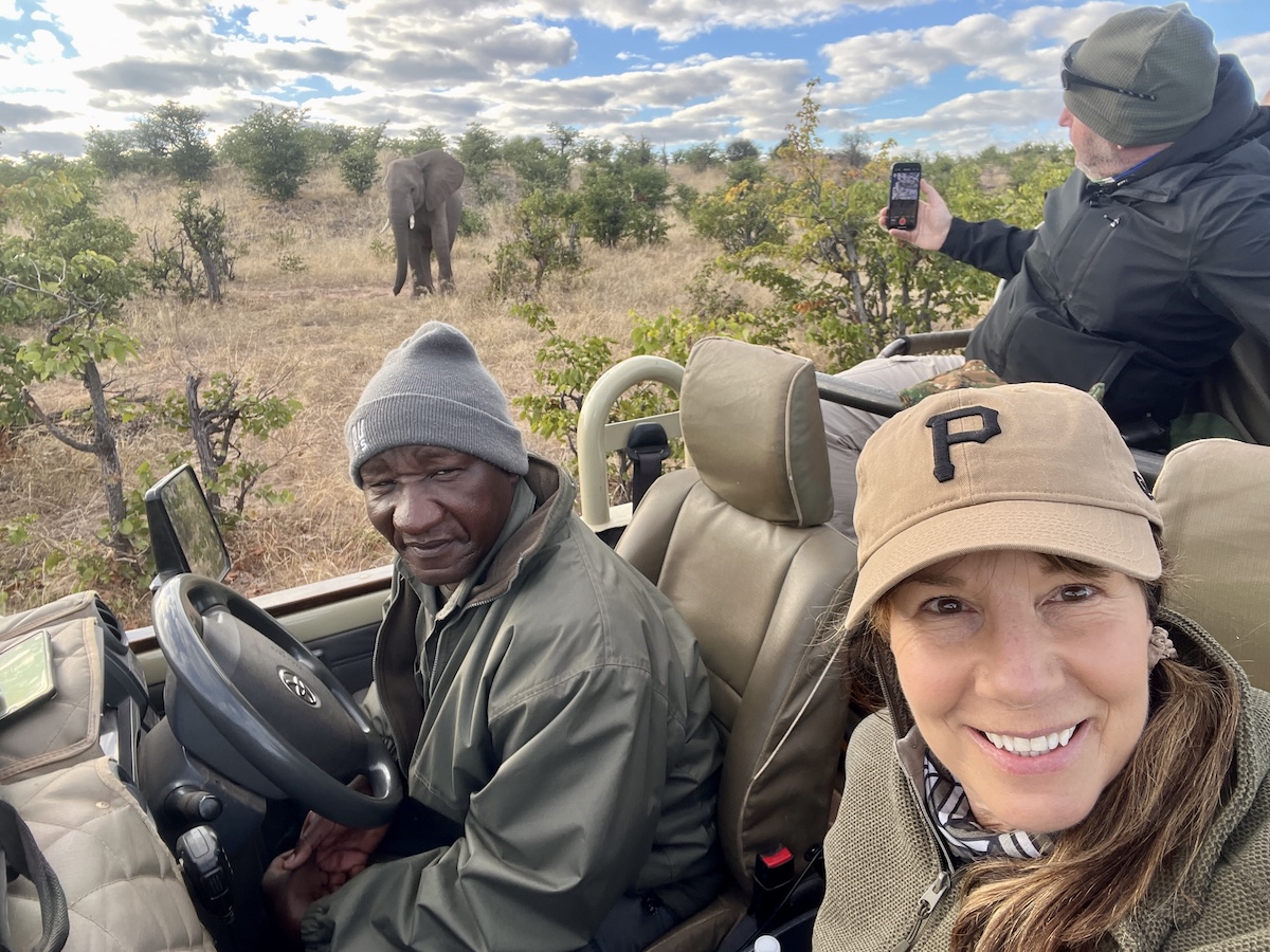 Pandora Maund on game drive in Botswana